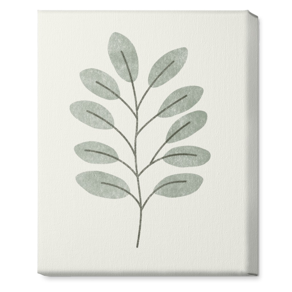 Botanical Greenery - Green Wall Art, No Frame, Single piece, Canvas, 16x20, Gray, Gray