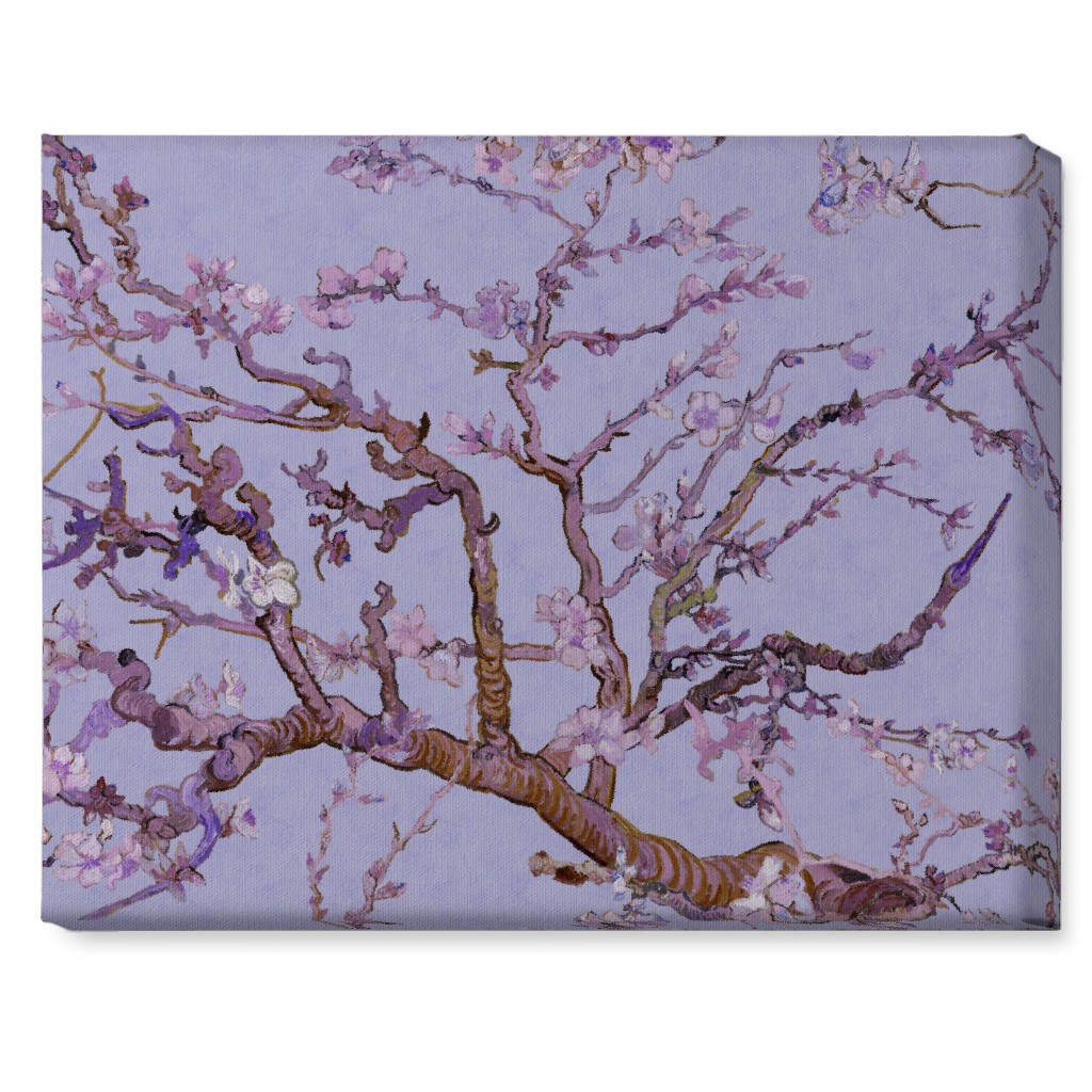 Almond Blossom - Purple Wall Art, No Frame, Single piece, Canvas, 16x20, Purple, Purple