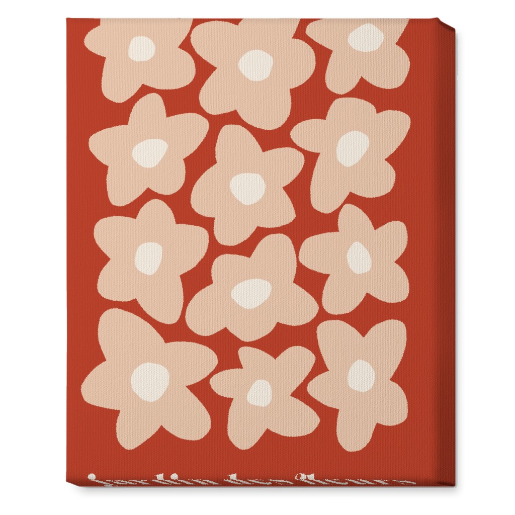 Botanical Graphic Retro Flower Garden Wall Art, No Frame, Single piece, Canvas, 16x20, Red, Sunset