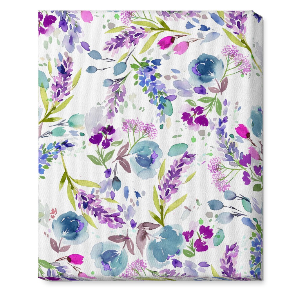 Lavender Bunches - Purple and Blue Wall Art, No Frame, Single piece, Canvas, 16x20, Purple, Purple