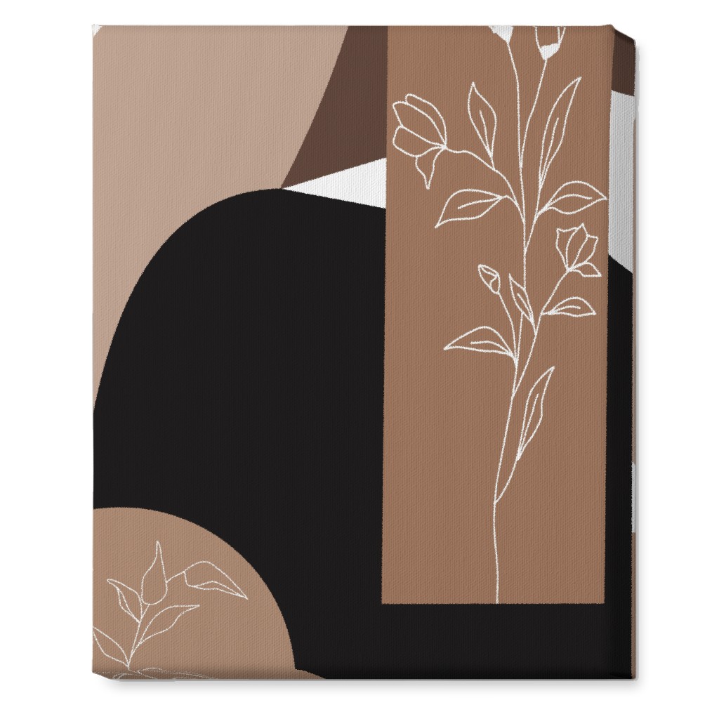 Botanical Abstract - Neutral Wall Art, No Frame, Single piece, Canvas, 16x20, Beige