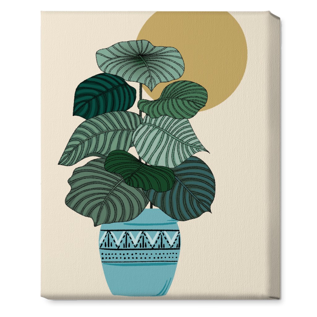 Calla - Green and Beige Wall Art, No Frame, Single piece, Canvas, 16x20, Green