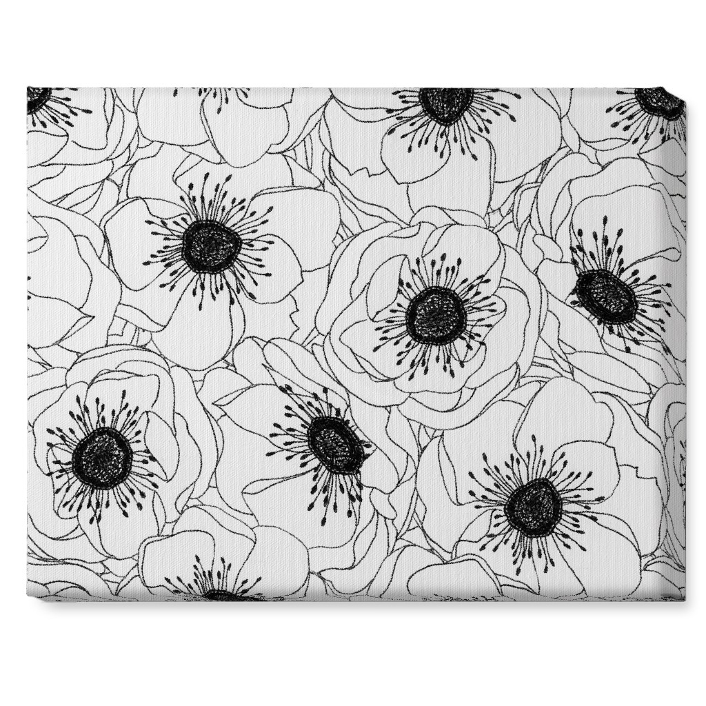 White Anemones - Neutral Wall Art, No Frame, Single piece, Canvas, 16x20, White, White