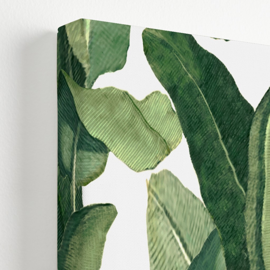 Tropical Leaves Greens on White Wall Art Shutterfly