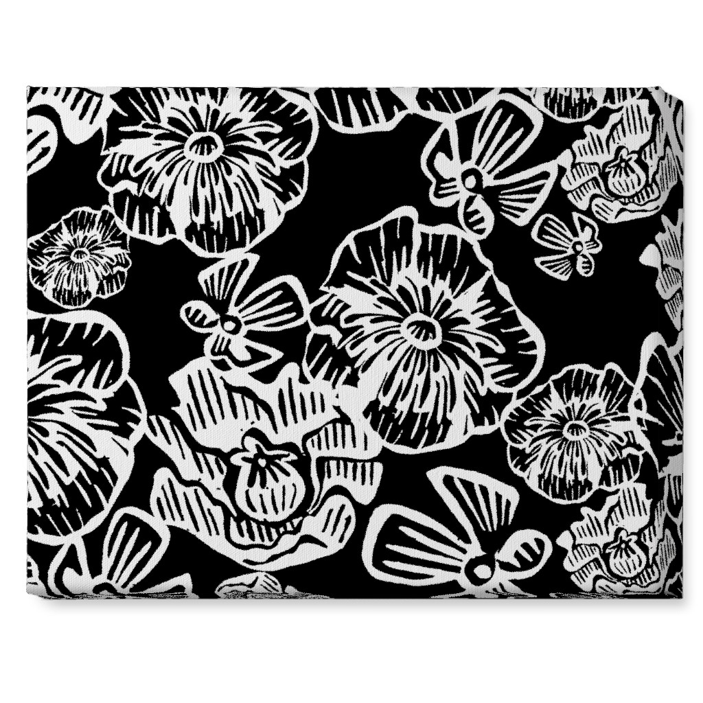 Poppy Arty Wall Art, No Frame, Single piece, Canvas, 16x20, Black