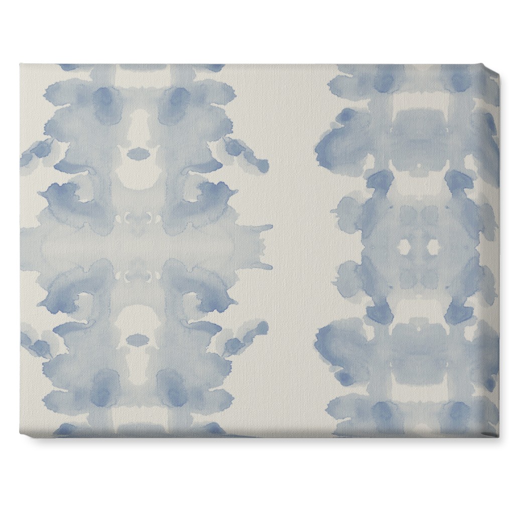 Double Inkblot - Light Blue and Cream Wall Art, No Frame, Single piece, Canvas, 16x20, Blue