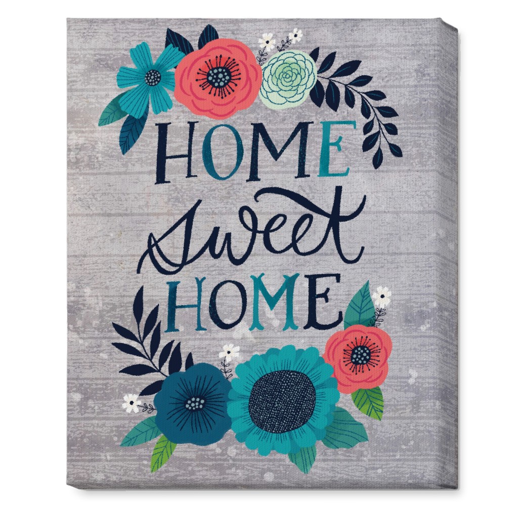 Home Sweet Home - Gray Wall Art, No Frame, Single piece, Canvas, 16x20, Gray