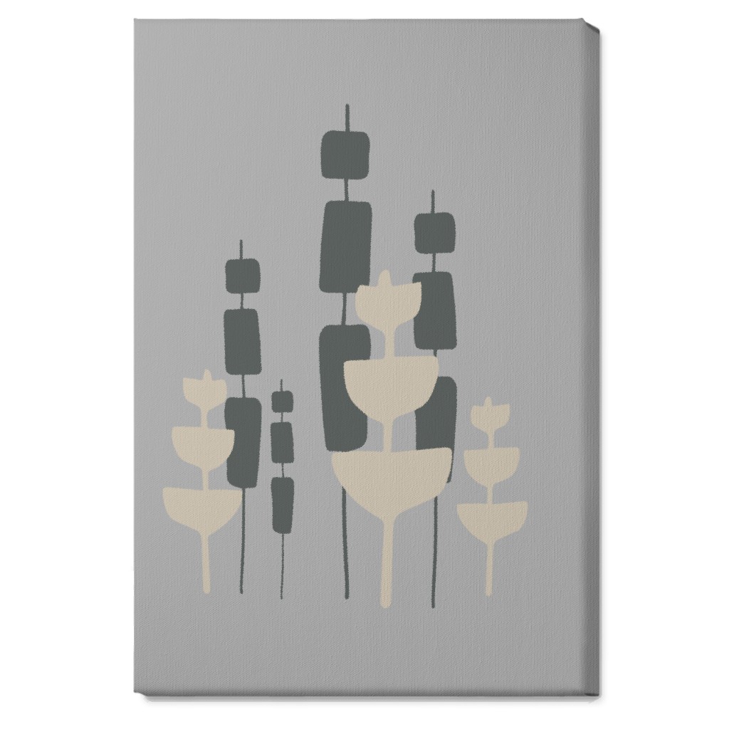Cattail & Pods Wall Art, No Frame, Single piece, Canvas, 20x30, Gray, Iron