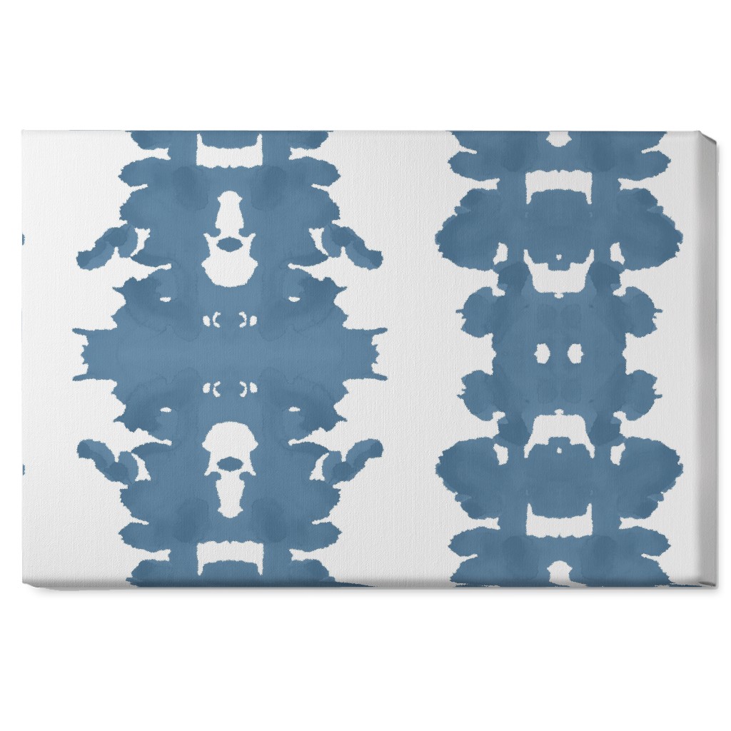 Double Inkblot - Blue Wall Art, No Frame, Single piece, Canvas, 20x30, Blue, True Blue