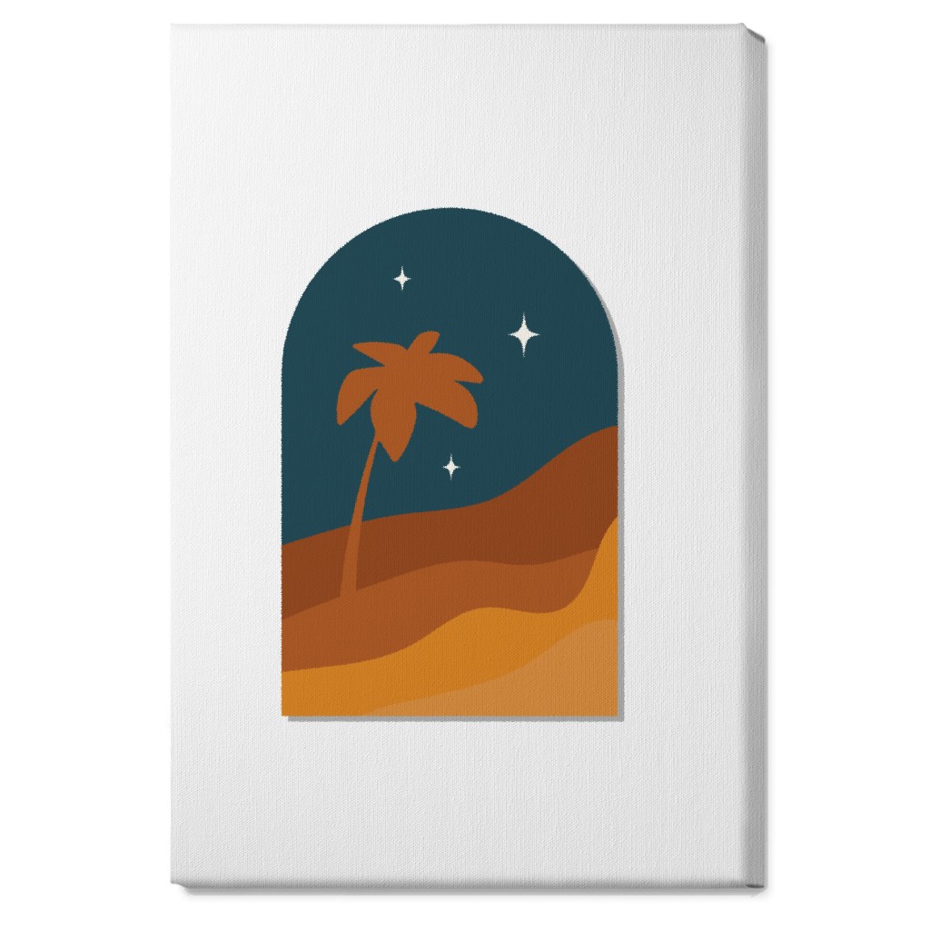 Abstract Landscape in Window With Tree Wall Art, No Frame, Single piece, Canvas, 20x30, Multicolor