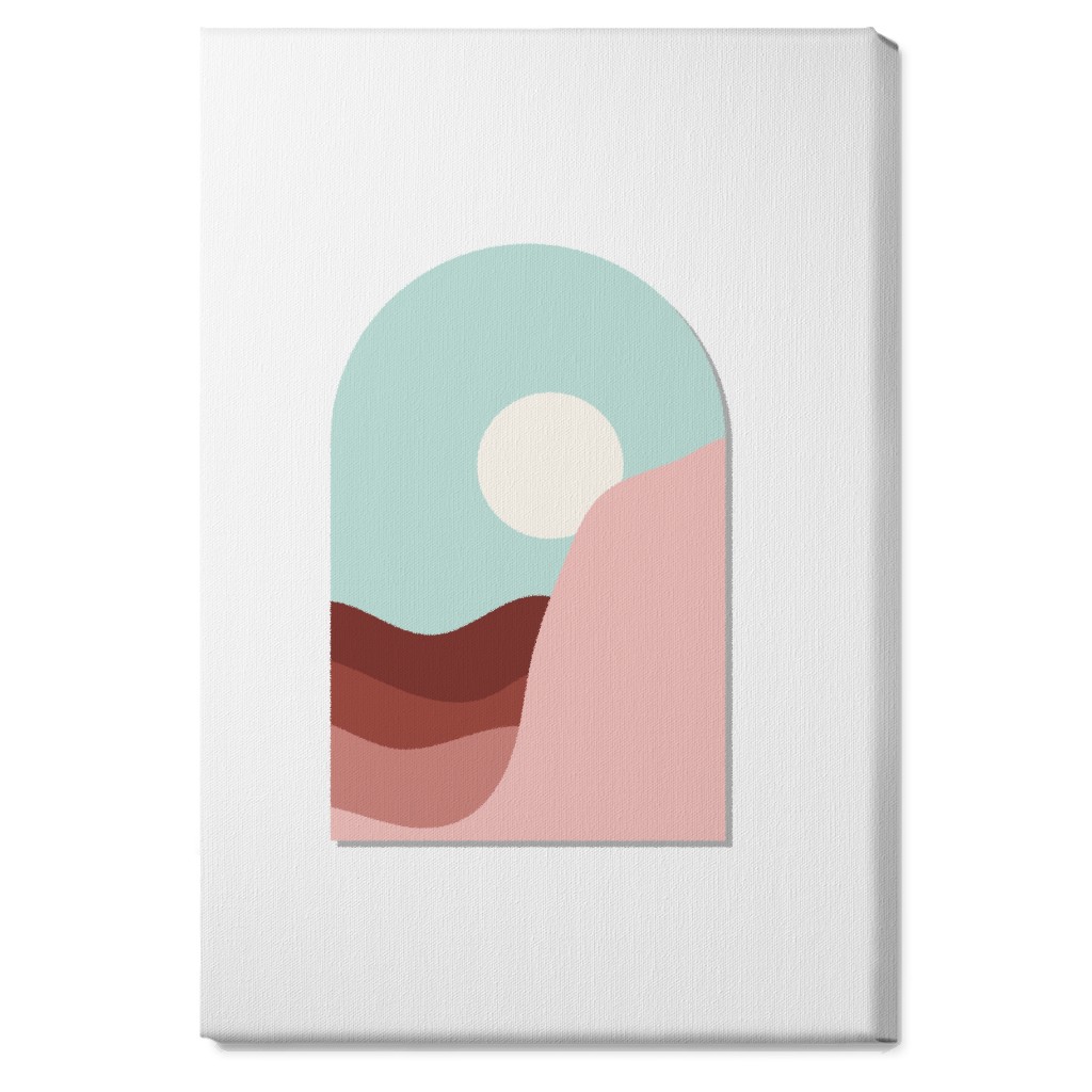 Abstract Desert Landscape in Window Daylight Wall Art, No Frame, Single piece, Canvas, 20x30, Multicolor, Rain