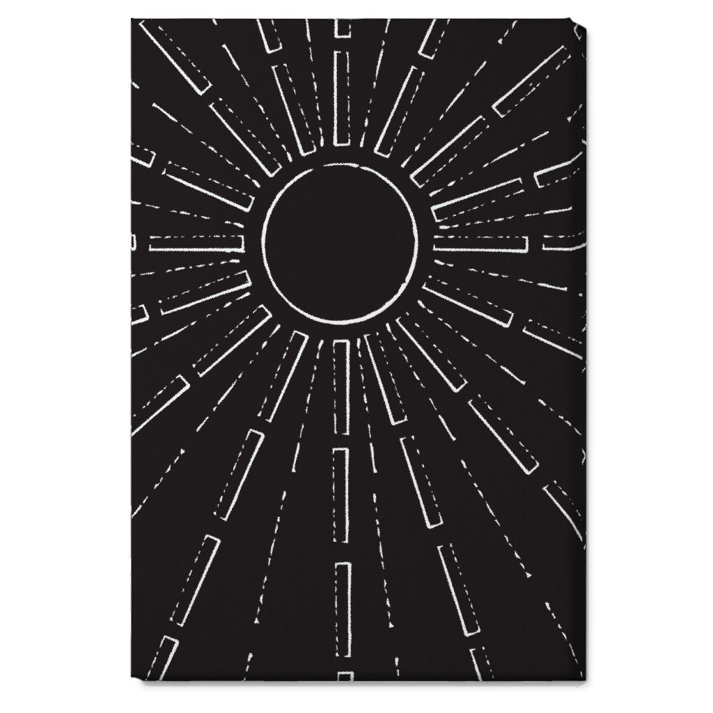 Midcentury Burst Wall Art, No Frame, Single piece, Canvas, 20x30, Black