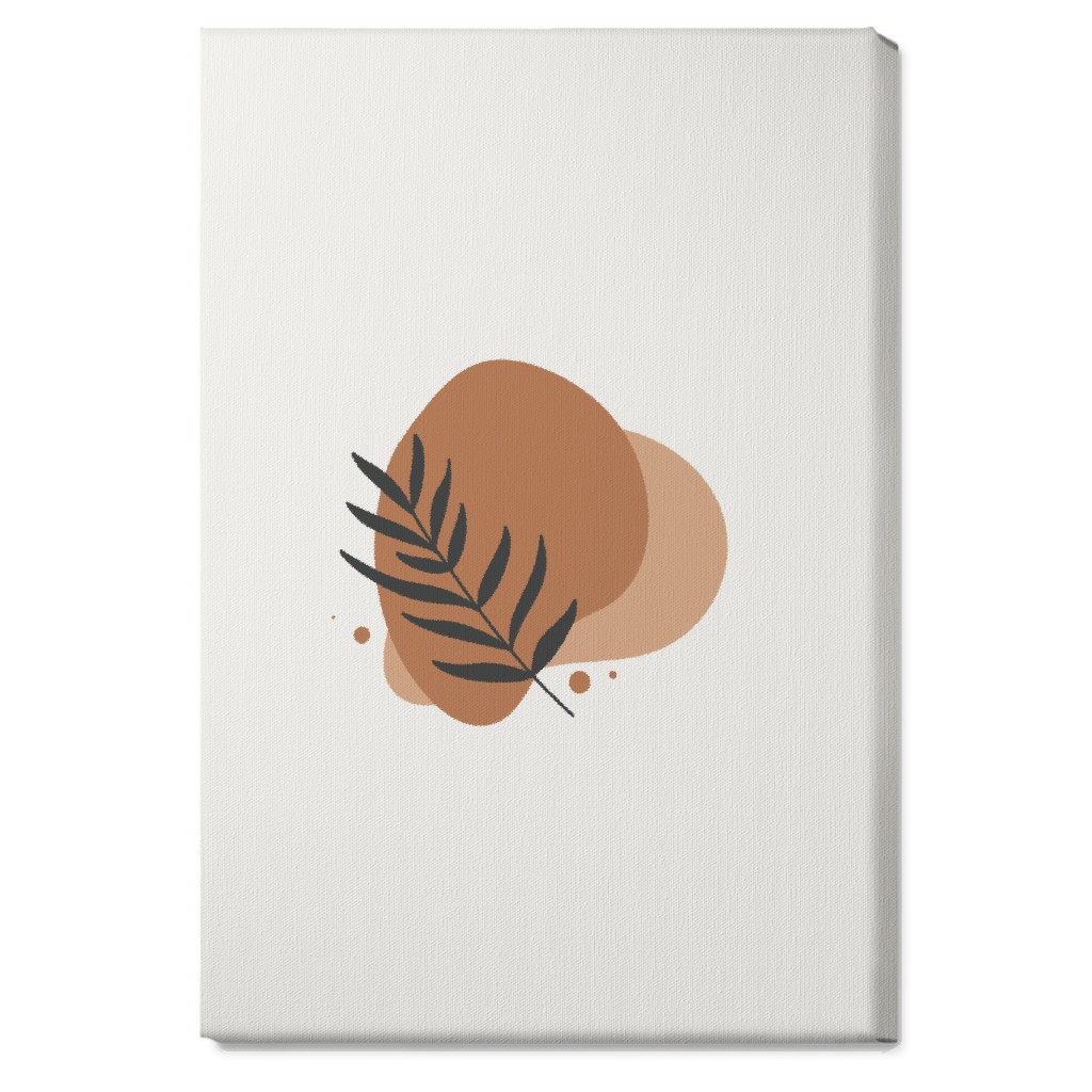 Shapes and Fern Leaf Vi Wall Art, No Frame, Single piece, Canvas, 20x30, Orange, Pueblo