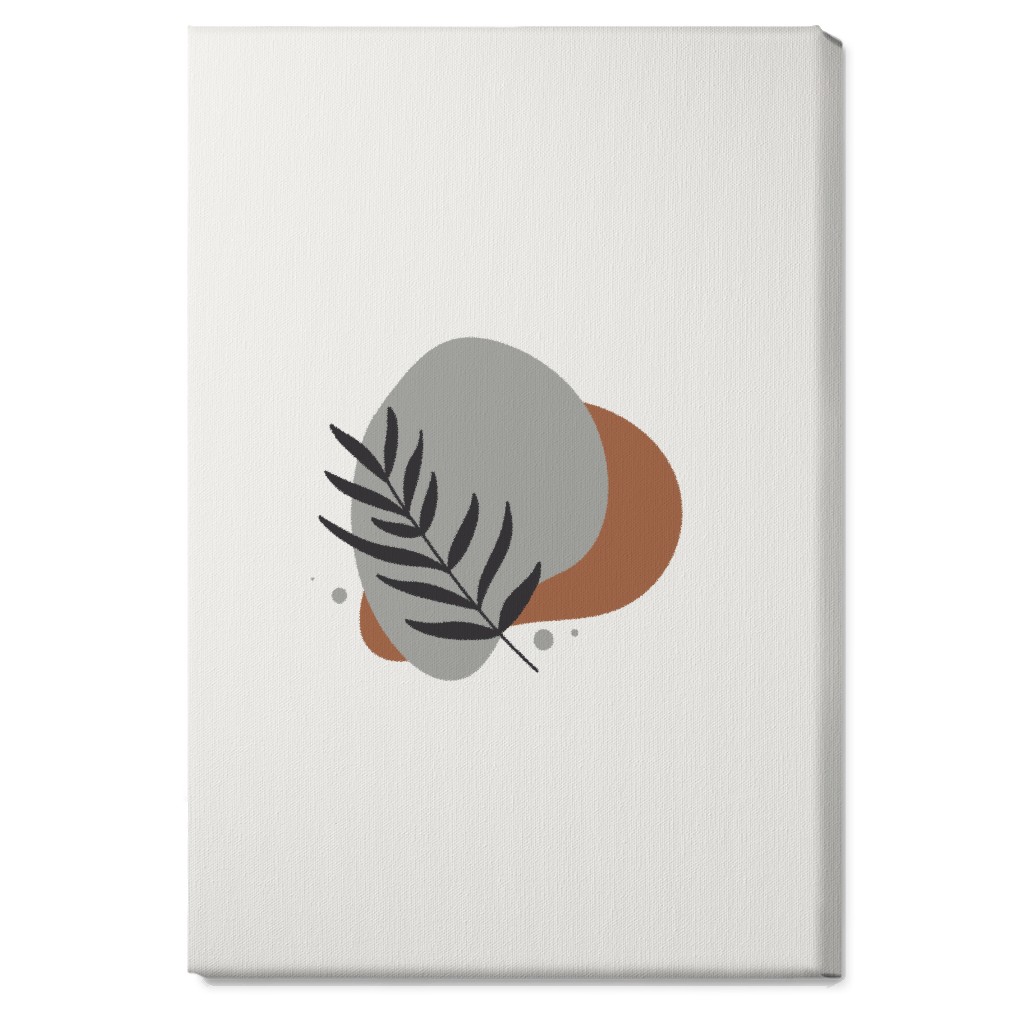 Shapes and Fern Leaf Vi Wall Art, No Frame, Single piece, Canvas, 20x30, Brown, Silver Lining