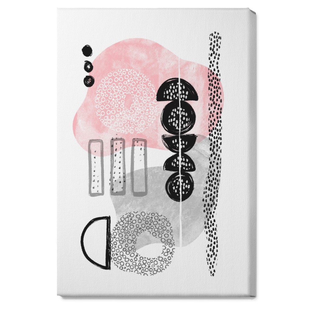 Feminene Abstract - Gray and Pink Wall Art, No Frame, Single piece, Canvas, 20x30, Pink