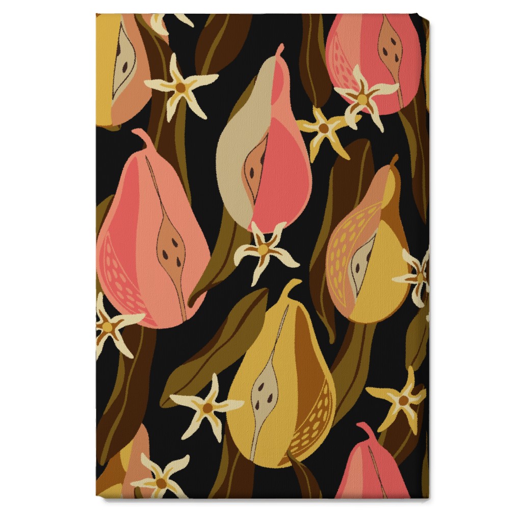 Minimal Pears Portrait - Multi Wall Art, No Frame, Single piece, Canvas, 20x30, Pink, Bright Pink