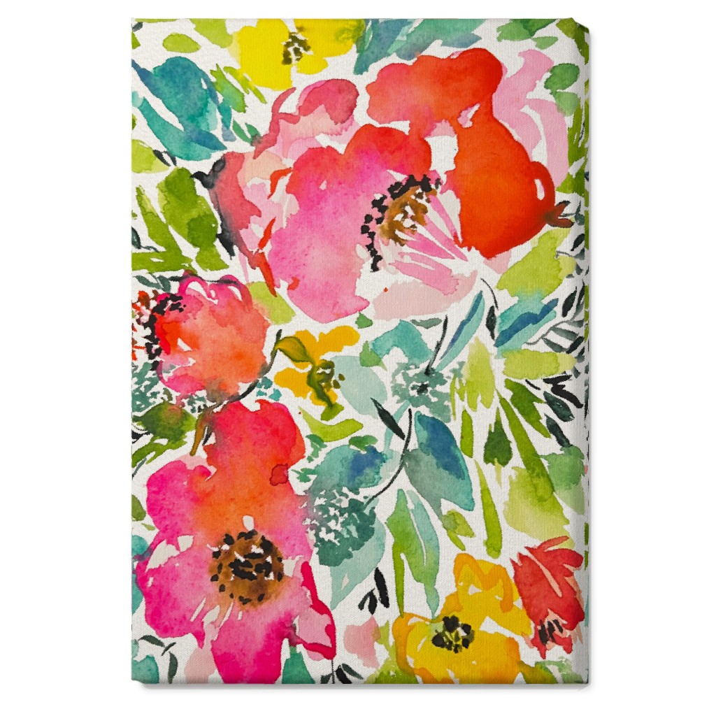 Bright Summer Florals - Multi Wall Art, No Frame, Single piece, Canvas, 20x30, Multicolor