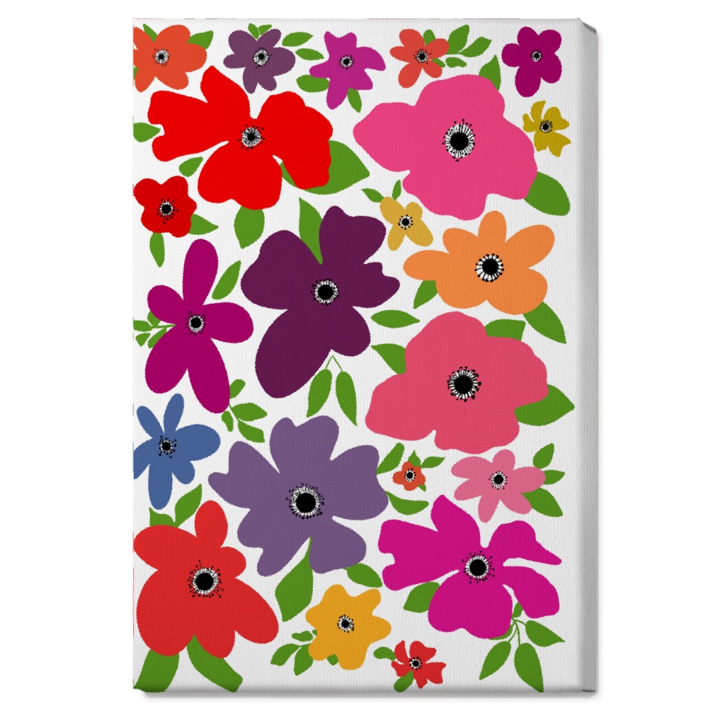 Floral Palooza - Multi Wall Art, No Frame, Single piece, Canvas, 20x30, Multicolor