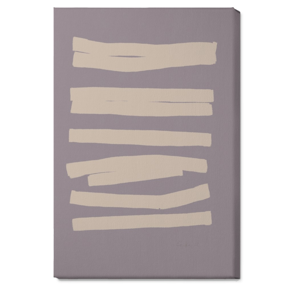 Abstract Bold Stripes I Wall Art, No Frame, Single piece, Canvas, 20x30, Purple, Clay