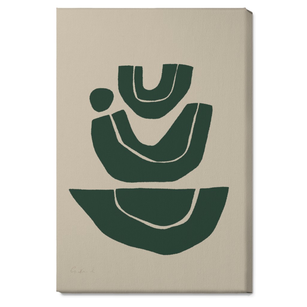 Geometric Abstract Stack Iii Wall Art, No Frame, Single piece, Canvas, 20x30, Green