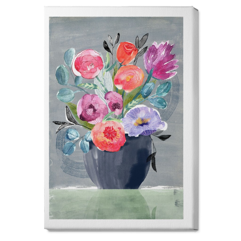 Floral Still Life - Multi Wall Art, No Frame, Single piece, Canvas, 20x30, Multicolor