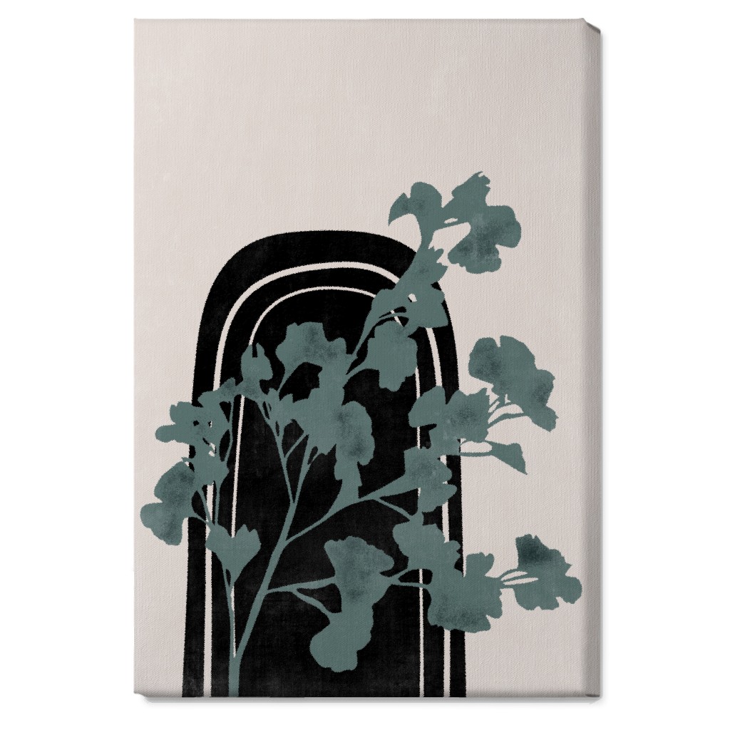 Modern Garden Archway - Green and Ivory Wall Art, No Frame, Single piece, Canvas, 20x30, Green, Classic Green
