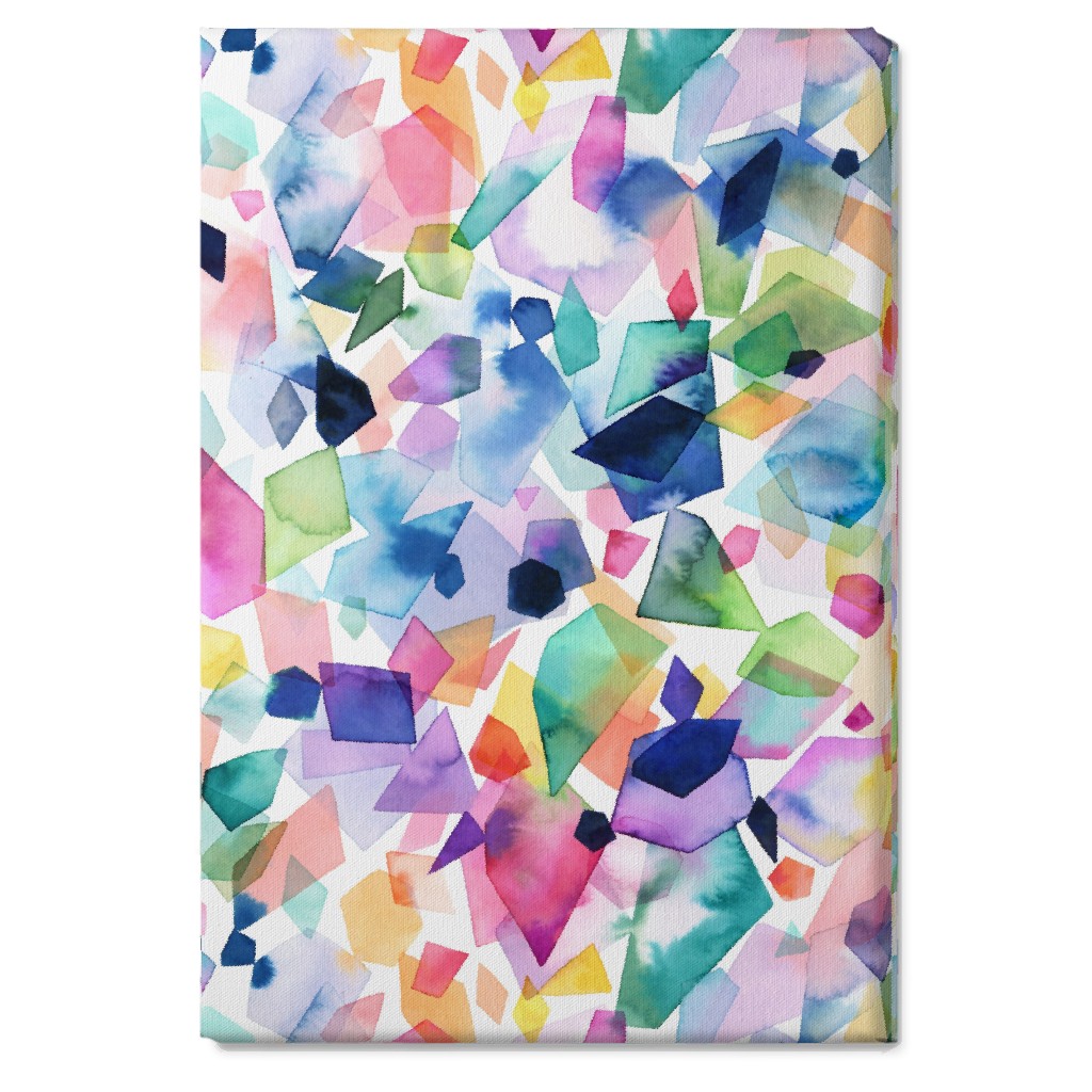 Crystals and Gems Wall Art, No Frame, Single piece, Canvas, 20x30, Multicolor, Bright Pink