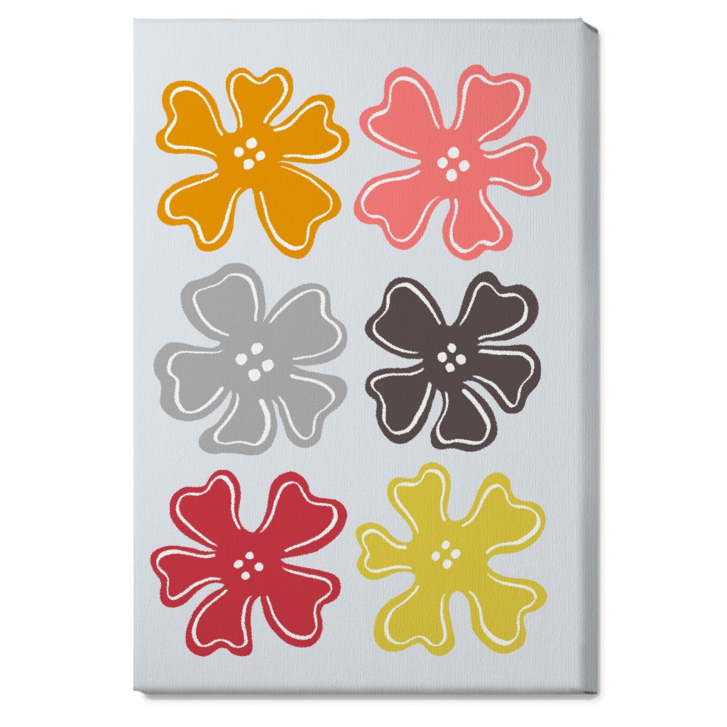 Button Flowers Wall Art, No Frame, Single piece, Canvas, 20x30, Multicolor, Silver Lining