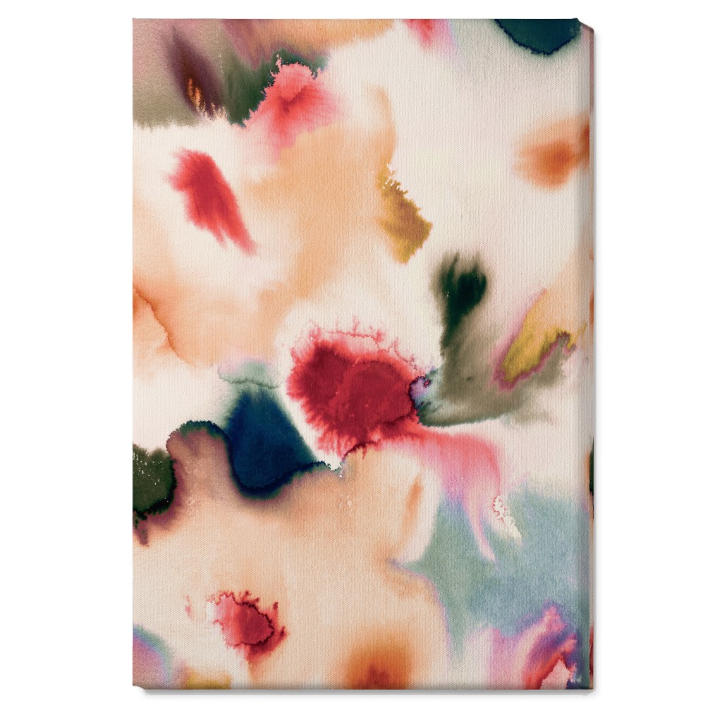 Abstract Watercolor - Warm Wall Art, No Frame, Single piece, Canvas, 20x30, Pink, Bright Pink