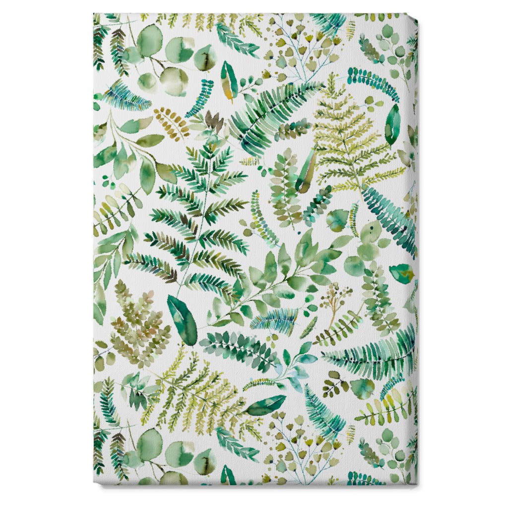 Botanical Collection - Green Wall Art, No Frame, Single piece, Canvas, 20x30, Green, Classic Green