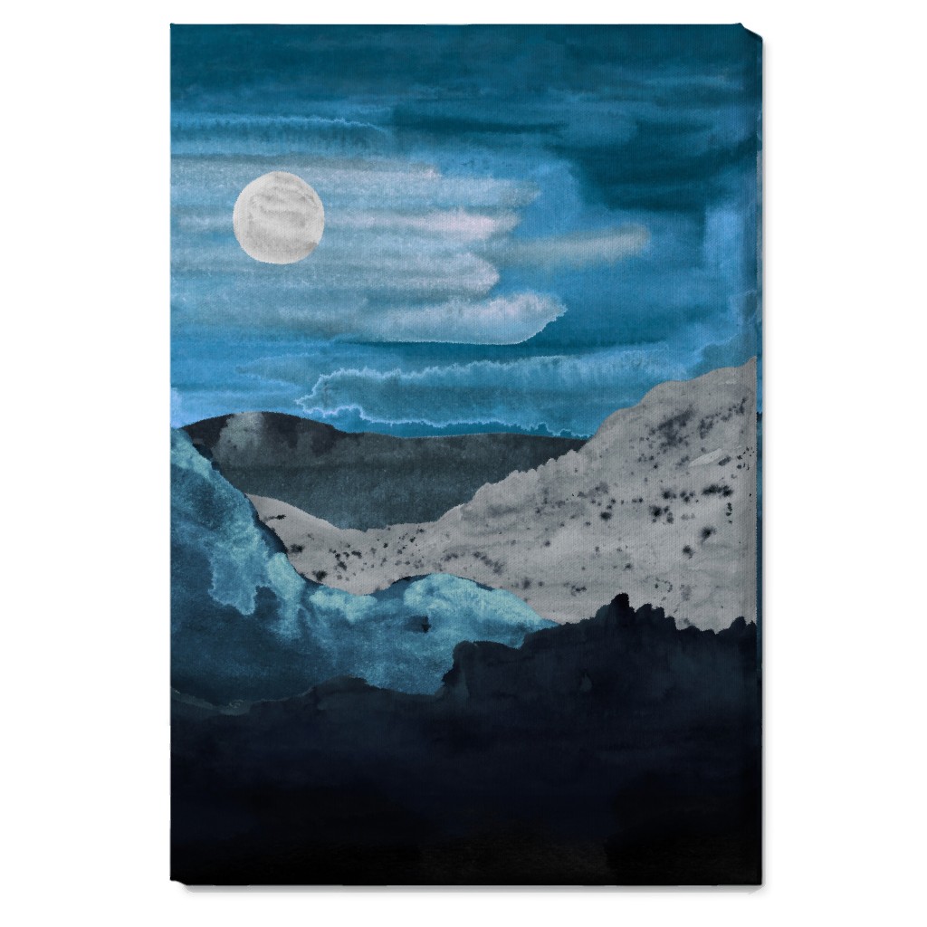 Canyon Night Wall Art, No Frame, Single piece, Canvas, 20x30, Blue, True Blue