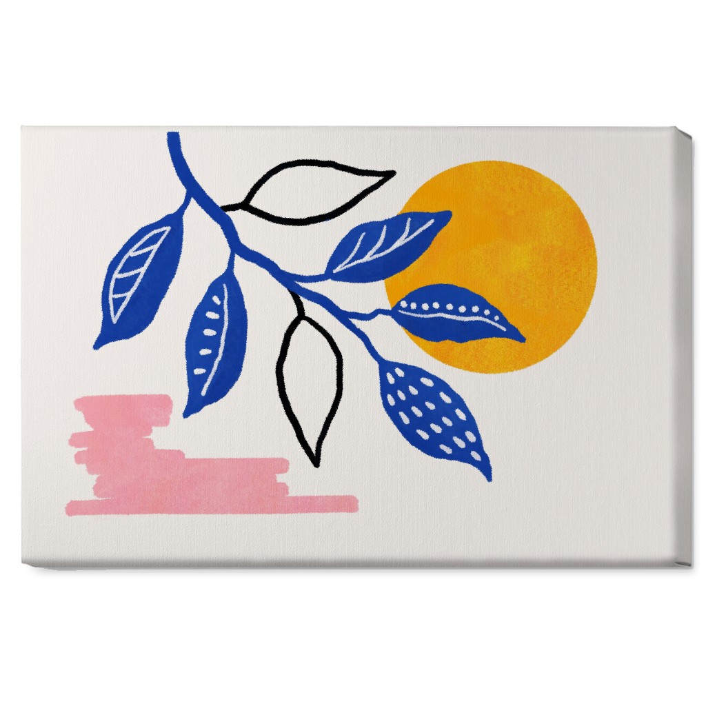 Sunset and Leaves Wall Art, No Frame, Single piece, Canvas, 20x30, Multicolor