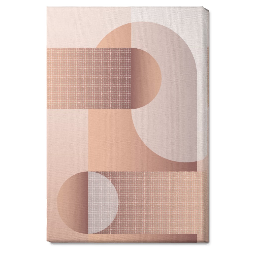 Geometric Arches - Neutral Wall Art, No Frame, Single piece, Canvas, 20x30, Pink, Bright Pink