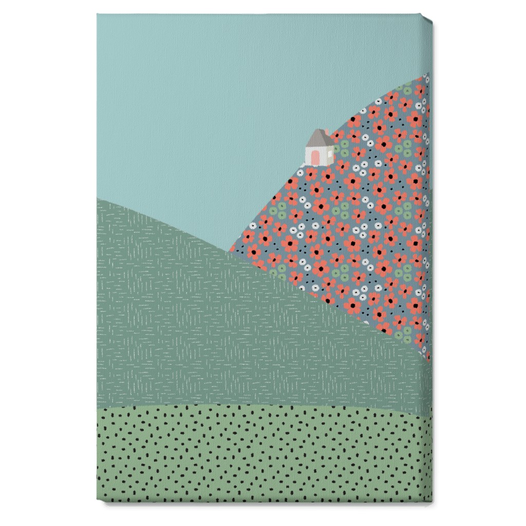 Floral Landscapes Wall Art, No Frame, Single piece, Canvas, 20x30, Green, Desert Green