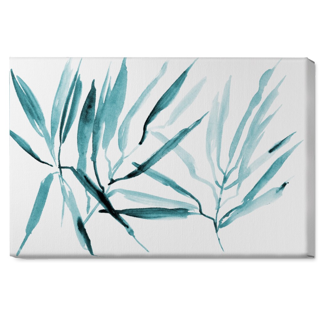 Watercolor Tropical Botanicals Wall Art, No Frame, Single piece, Canvas, 20x30, Blue