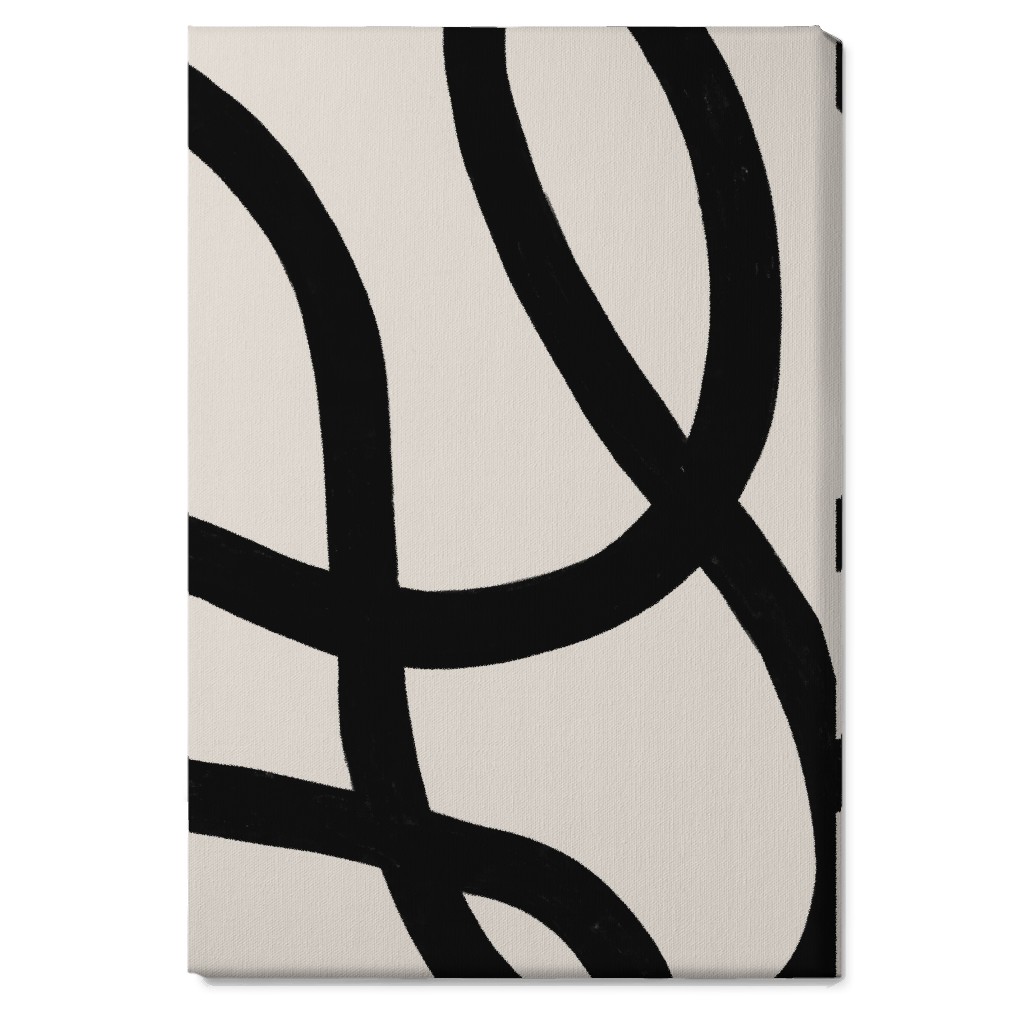 Tangled Brush Strokes I Wall Art, No Frame, Single piece, Canvas, 20x30, Beige, Black