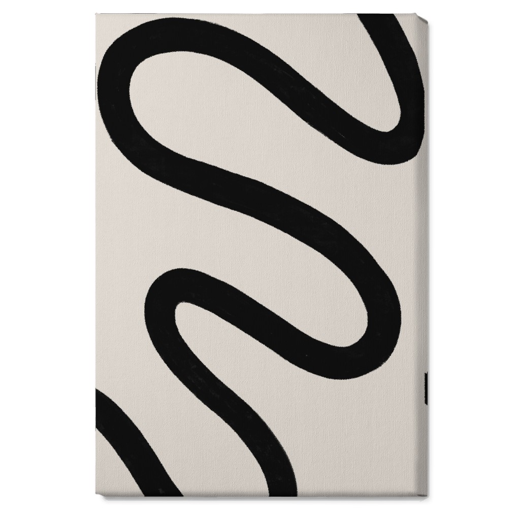 Tangled Brush Strokes Ii Wall Art, No Frame, Single piece, Canvas, 20x30, Beige, Black