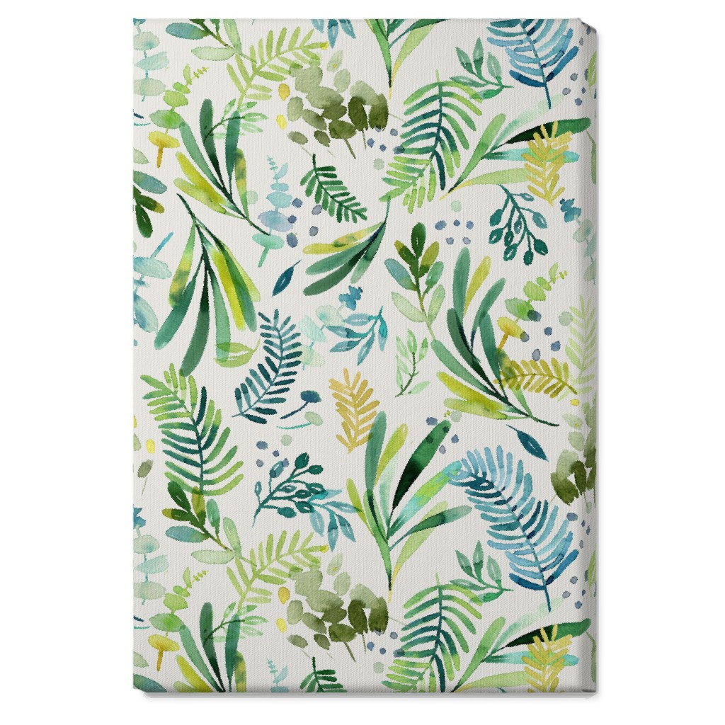 Tuscany Leaves - Green Wall Art, No Frame, Single piece, Canvas, 20x30, Green, Classic Green