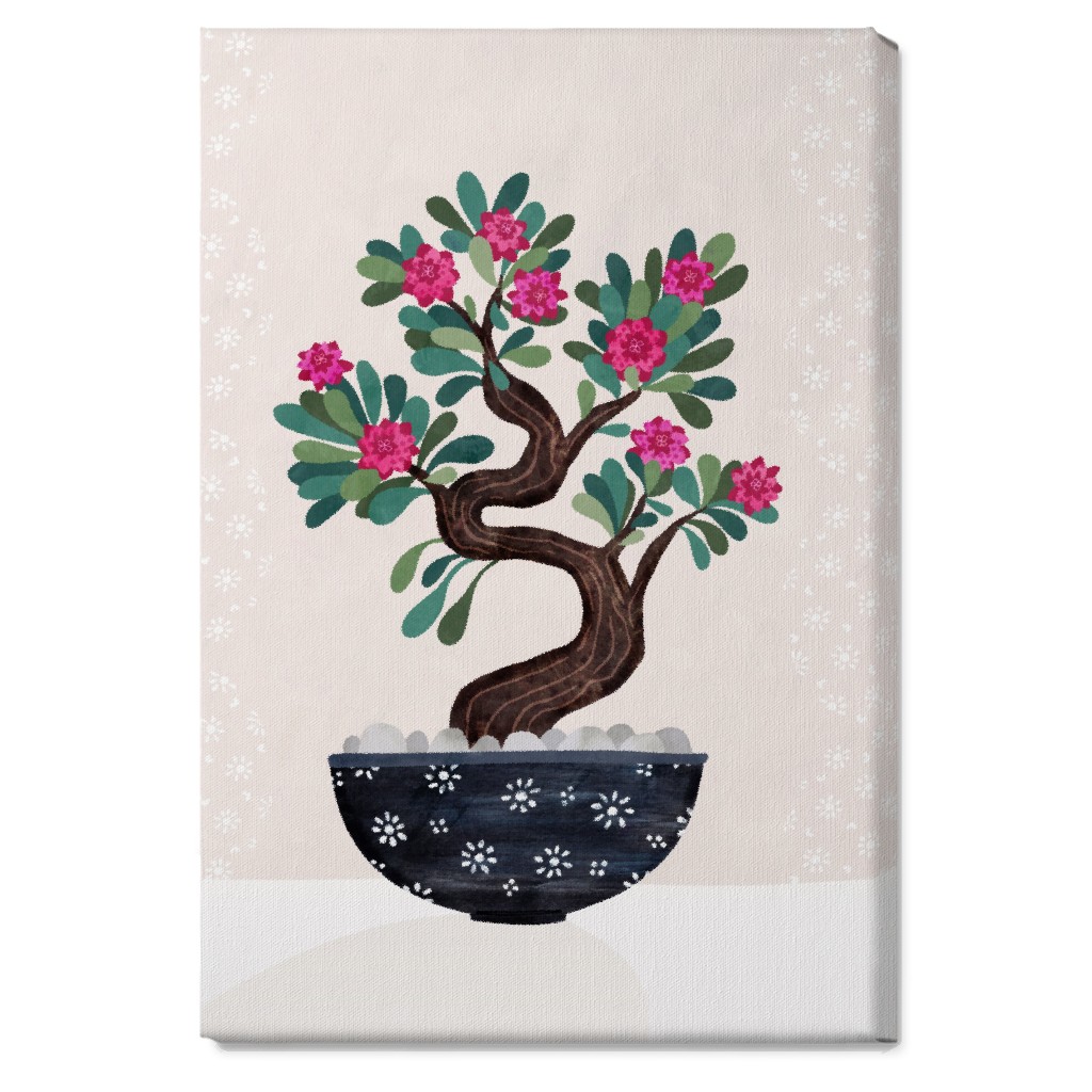 Bonsai - Pink Wall Art, No Frame, Single piece, Canvas, 20x30, Pink, Bright Pink