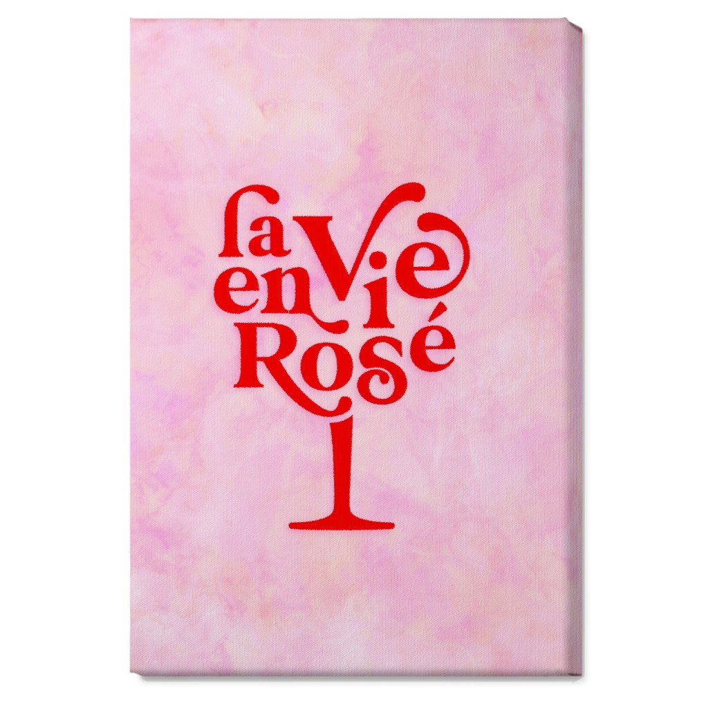 La Vie En Rose - Red and Pink Wall Art, No Frame, Single piece, Canvas, 20x30, Pink, Bright Pink