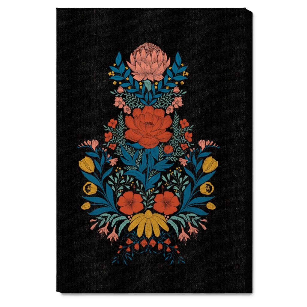 Garden Flower Wall Art, No Frame, Single piece, Canvas, 20x30, Multicolor, Coal