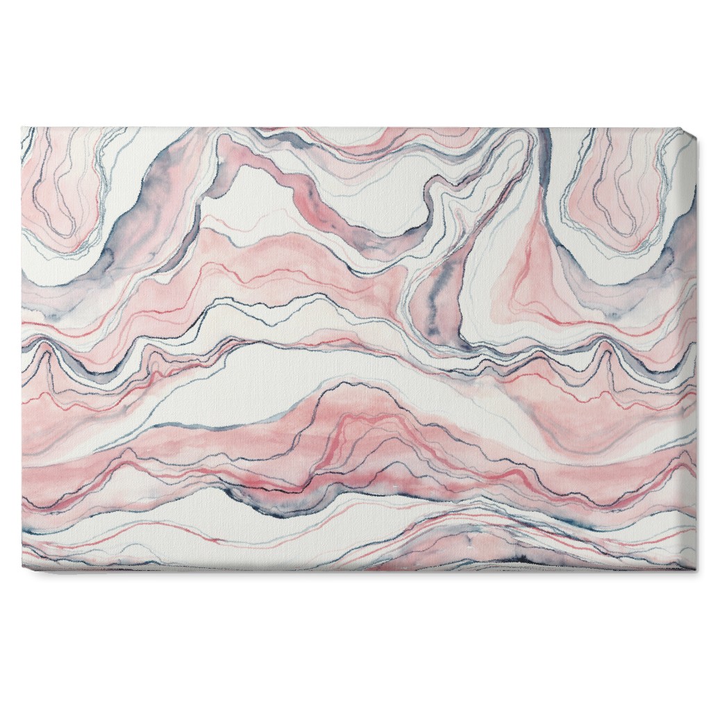 Watercolor Marble Wall Art, No Frame, Single piece, Canvas, 20x30, Pink, Quartz