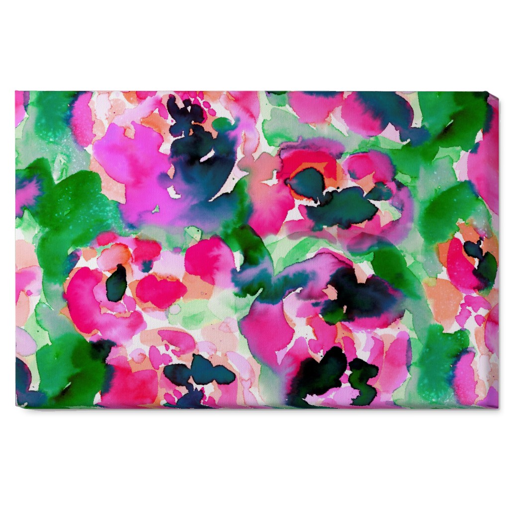 Abstract Flora Watercolor - Multi Wall Art, No Frame, Single piece, Canvas, 20x30, Multicolor