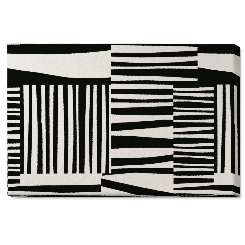 Twiggy Stripes Wall Art, No Frame, Single piece, Canvas, 20x30, Black