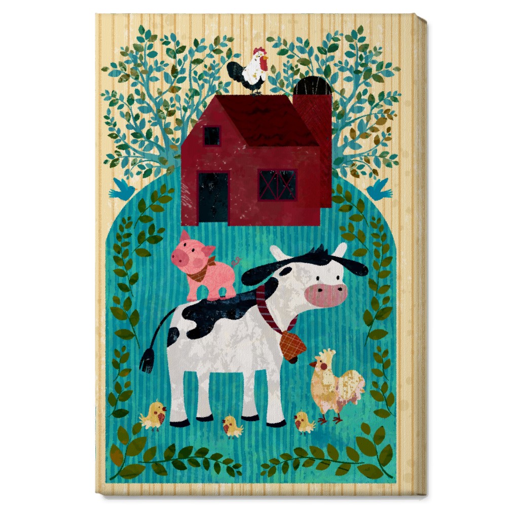 Farm Life - Animals & Barn Wall Art, No Frame, Single piece, Canvas, 20x30, Multicolor