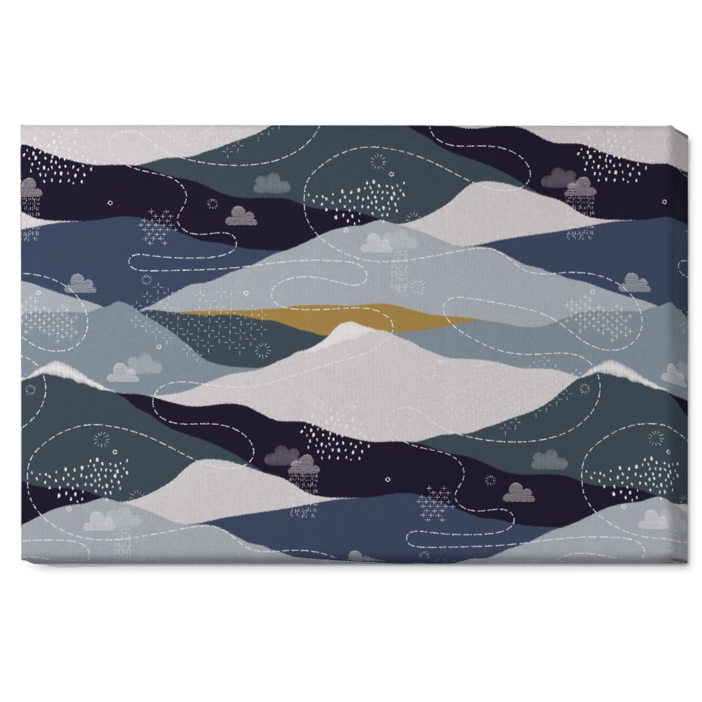 Ever Blue Mountains Wall Art, No Frame, Single piece, Canvas, 20x30, Blue, True Blue