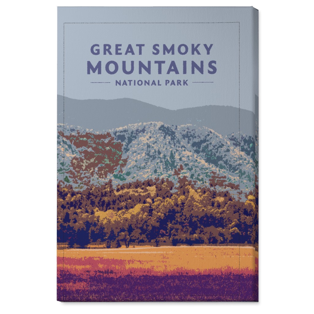 Great Smoky Mountains Wall Art, No Frame, Single piece, Canvas, 24x36, Blue, True Blue