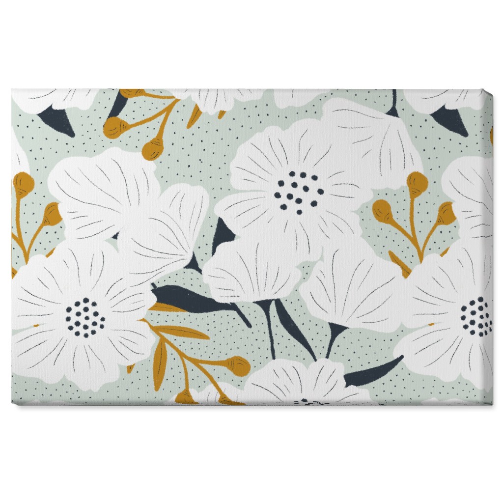 Beulah - Pale Blue Wall Art, No Frame, Single piece, Canvas, 24x36, Blue, True Blue