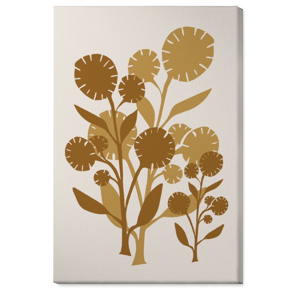 Abstract Flower Wall Art, No Frame, Single piece, Canvas, 24x36, Brown, Rust