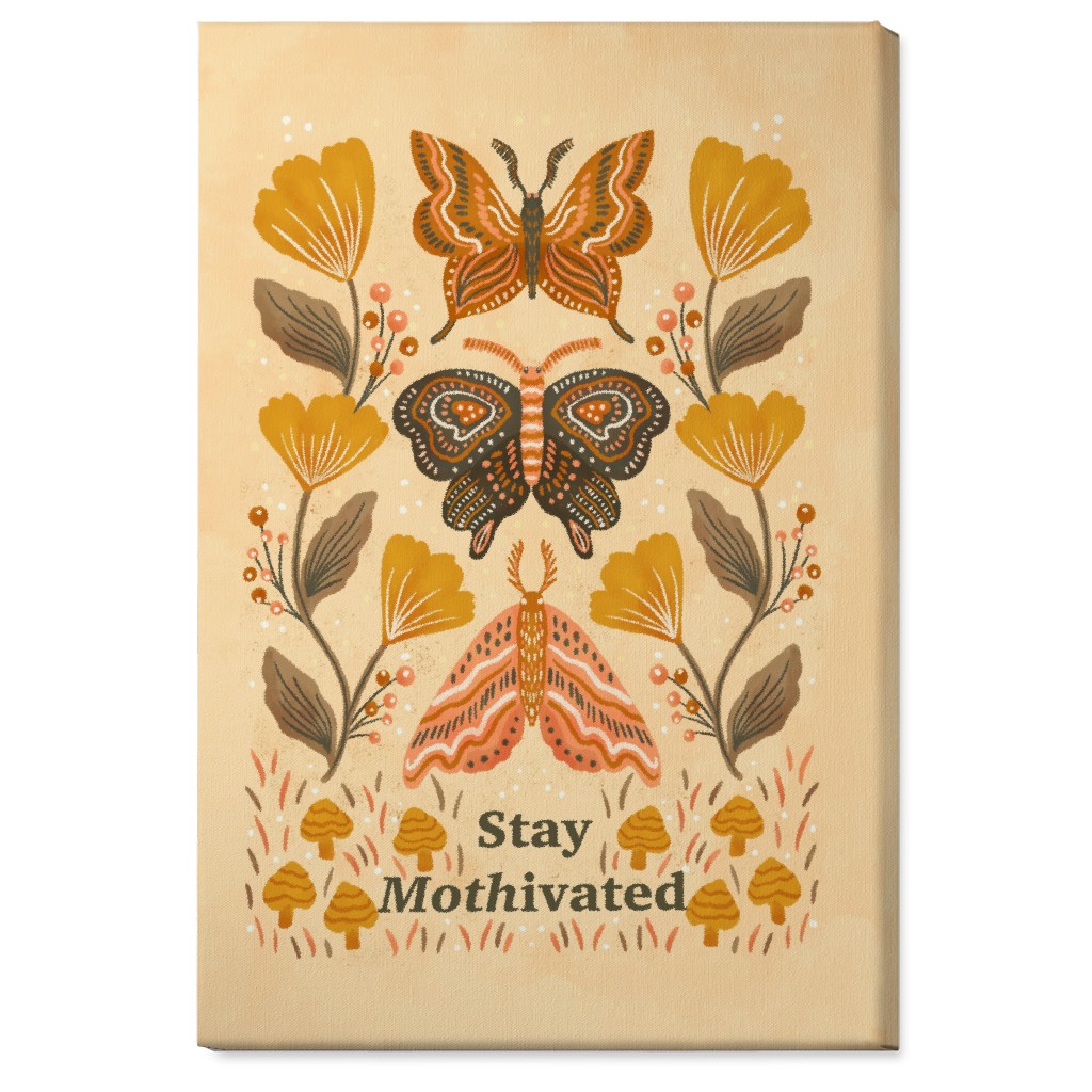 Mothivational Wall Art, No Frame, Single piece, Canvas, 24x36, Yellow, Classic Yellow